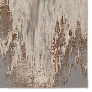 Ulysses Abstract Taupe/ Gray Runner Rug 2'2"X8'