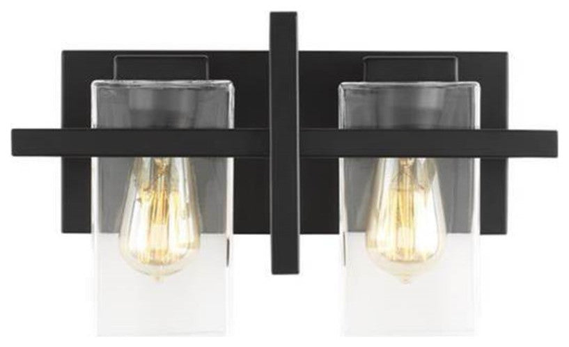Sea Gull Mitte 2-Light Bath Vanity Light 4441502EN7-112, Midnight Black