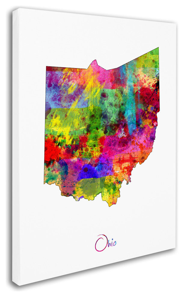 "Ohio Map" Canvas Art by Michael Tompsett