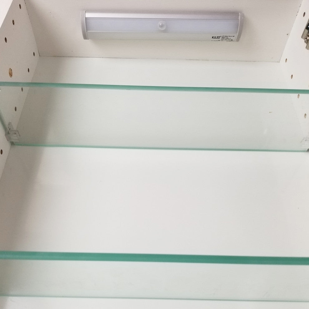 Dolphin Slab Panel Frameless Recessed Medicine Cabinet with LED Light - 14 x 22,