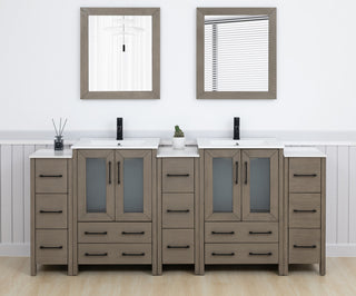 Vanity Art Freestanding Bathroom Vanity Set with Ceramic Top & Mirror