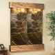 Majestic River Water Fountain, Green Marble, Rustic Copper, Round Edges