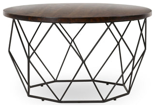 Chester Round Coffee Table by Kosas Home, Dark Brown