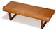 Genuine Leather Upholstered Bench, Ottoman, Distressed Brown, 50"