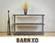 Reclaimed Wood 3 Tier Shelf Unit, Industrial Pipe Legs, 12x48x35, Dark Walnut