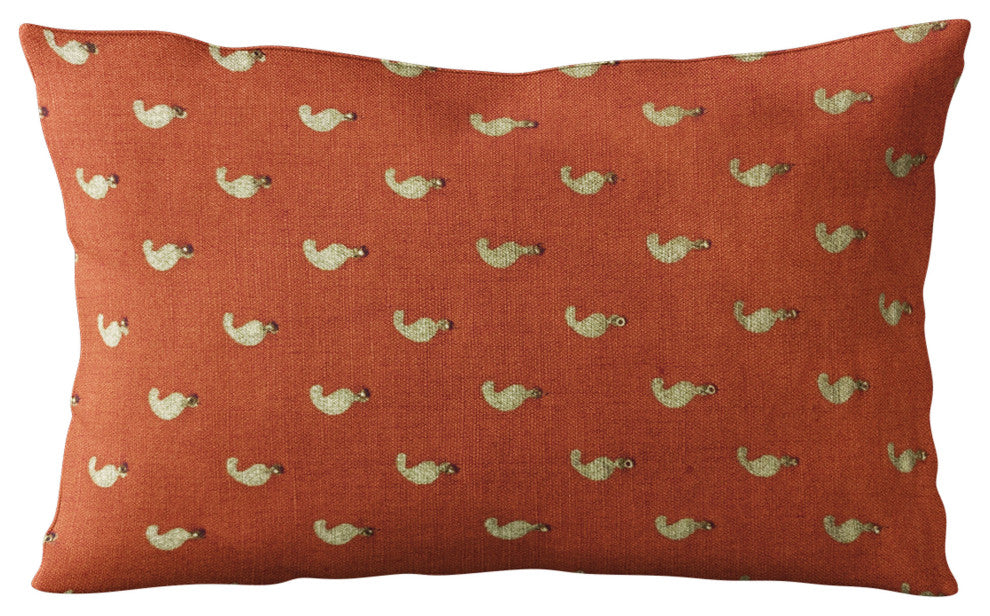 Plutus Red Beaded Motif Luxury Throw Pillow, 20"x36"