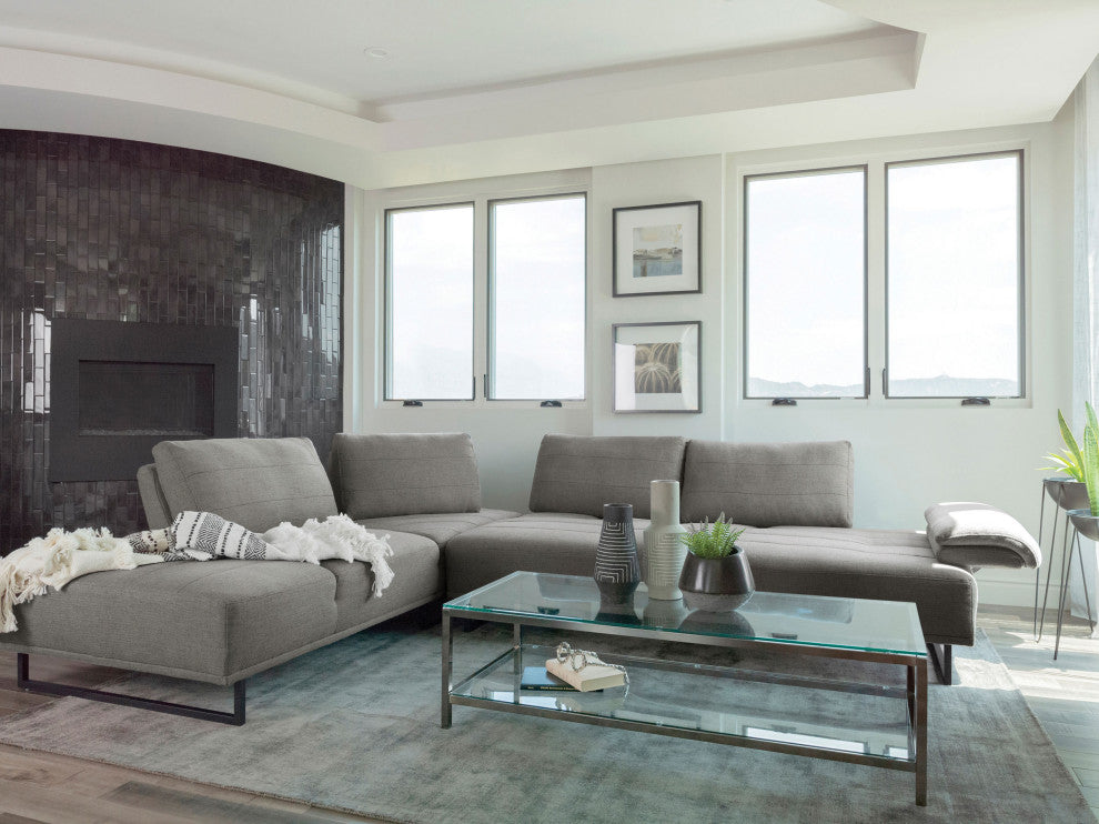 Arden Upholstered Sectional Sofa With Adjustable Back Taupe