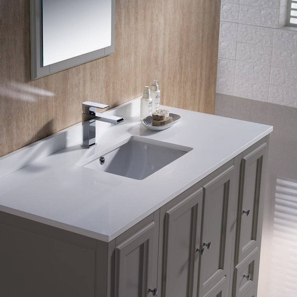 Fresca FVN20-122412GR Oxford 48" Gray Traditional Bathroom Vanity