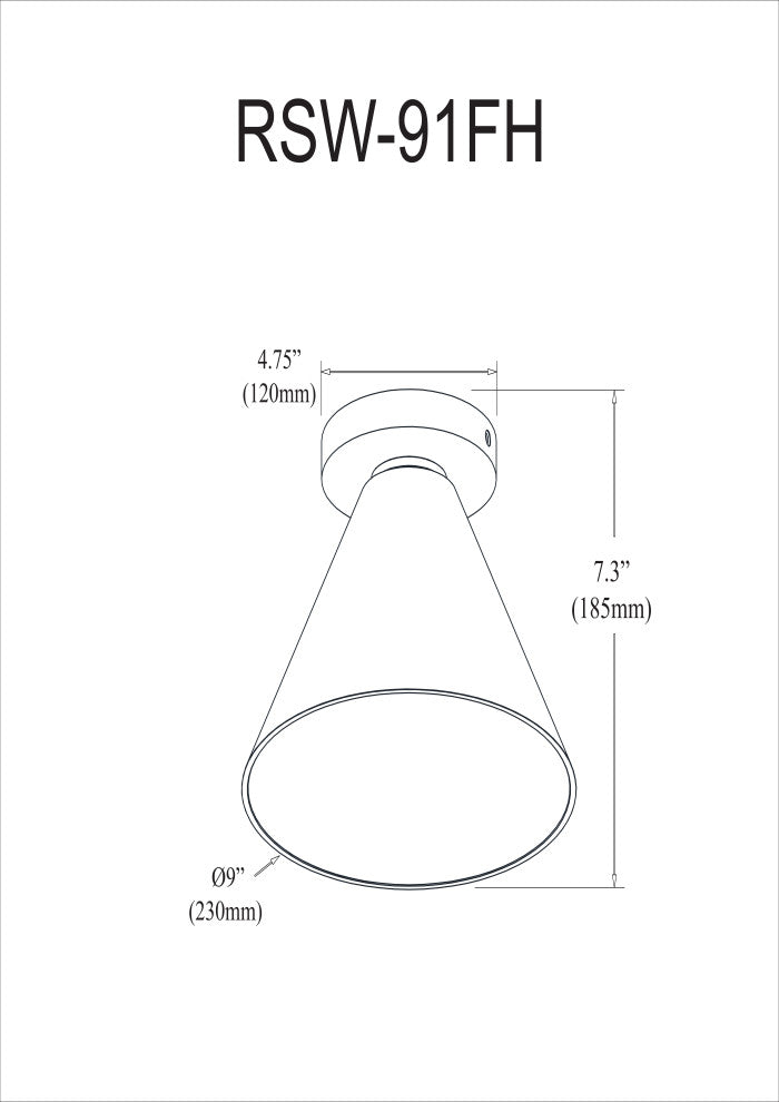 9" Flush Mount Ceiling Light Roswell Integrated LED, Satin Chrome