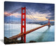 "Golden Gate Under Cloudy Sky" Canvas Wall Artwork, 20"x12"