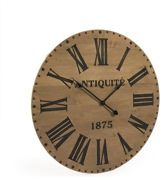 Alexis Wall Clock, Natural Background With Dark Gray Numbers
