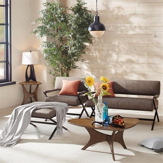 Ink+Ivy Blaze Mid-Century Triangle Wood Side Table End Table, Brown