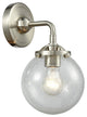 Beacon 1-Light LED Sconce, Brushed Satin Nickel, Glass: Seedy