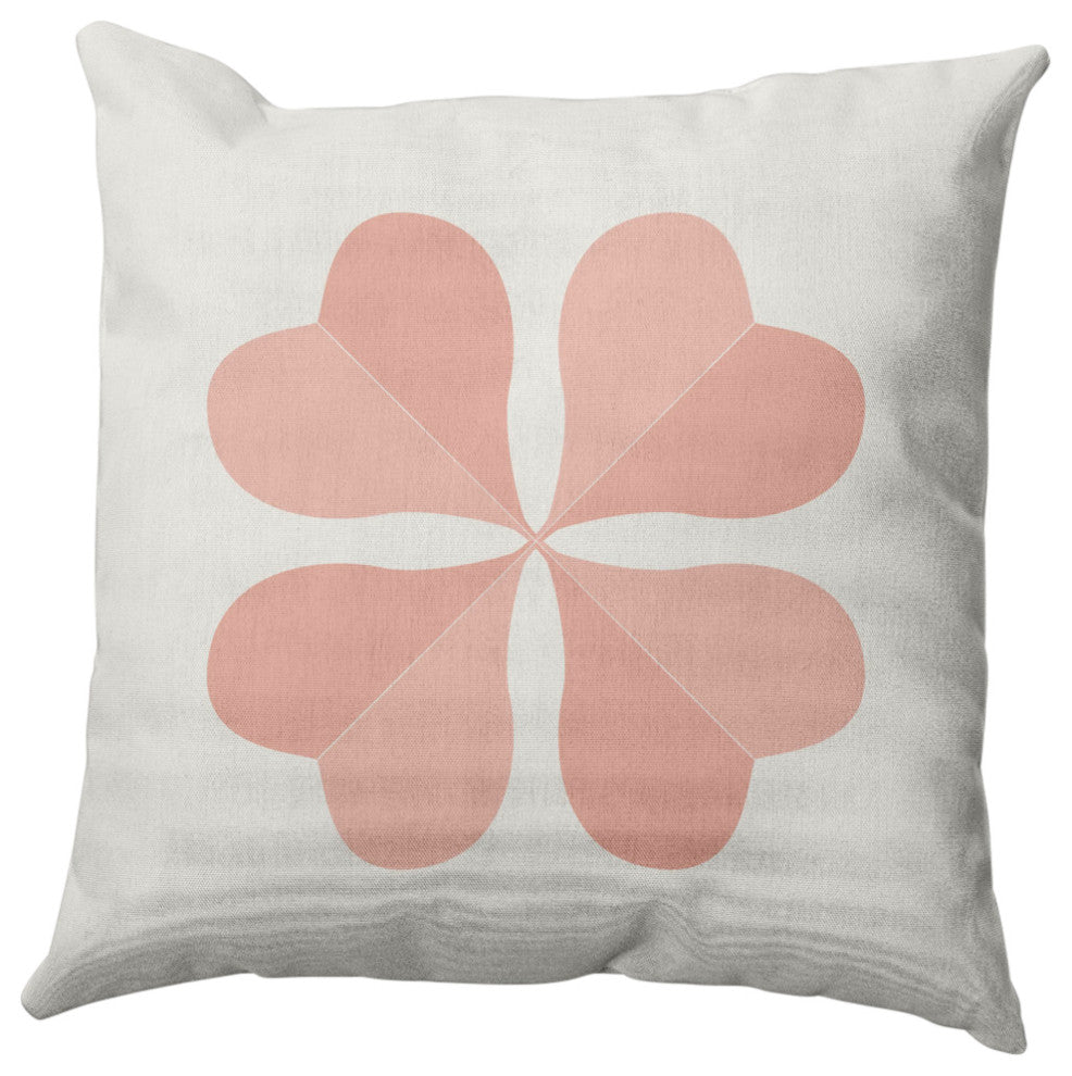 Lucky Clover St. Patrick's Day Indoor/Outdoor Pillow, Sunwashed Red, 16x16"