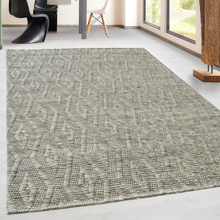 Dynamic Rugs Grove Jacquard Wool Area Rug, Mix Gray, 9'x12'
