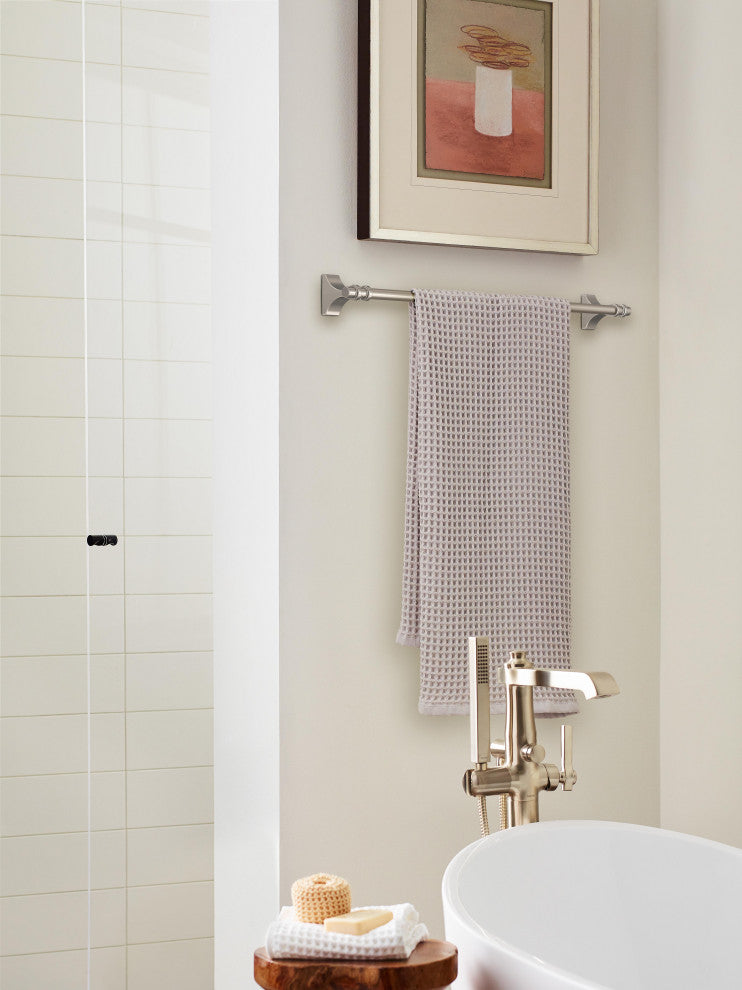 Amerock Davenport Transitional Towel Bar, Brushed Nickel, 24" Center-to-Center