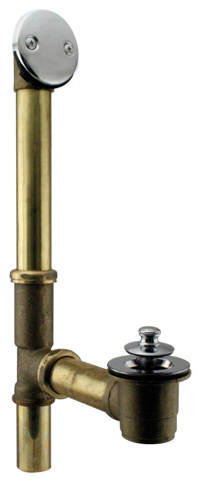 Twist and Close Bath Waste, 14" Make-Up, 17 Gallon Tubing, Polished Chrome