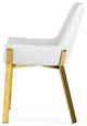 Modrest Ganon Modern White and Gold Dining Chair