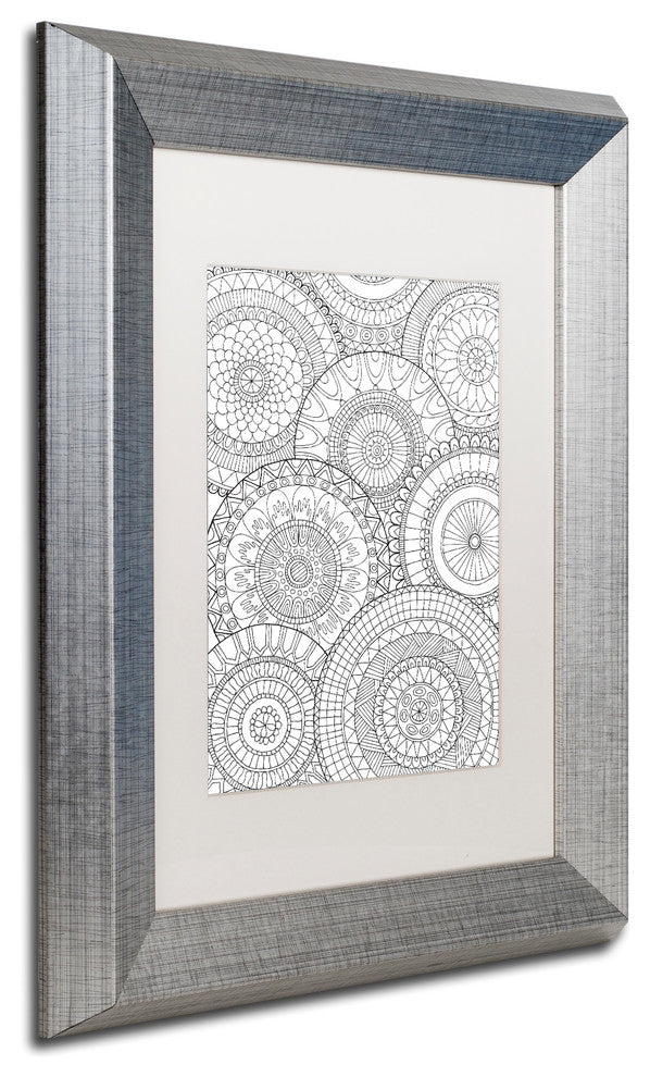 Hello Angel ''Circulars'' Art, Silver Frame, White Mat, 14x11
