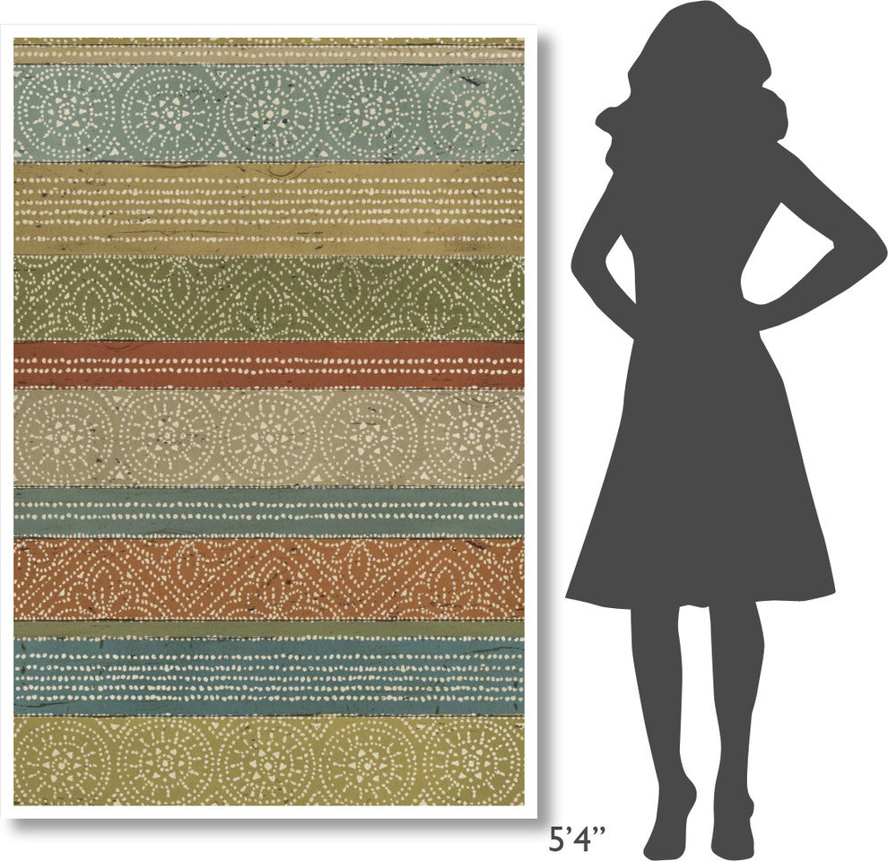 "Batik Stripes II" Digital Paper Print by Daphne Brissonnet, 42"x62"