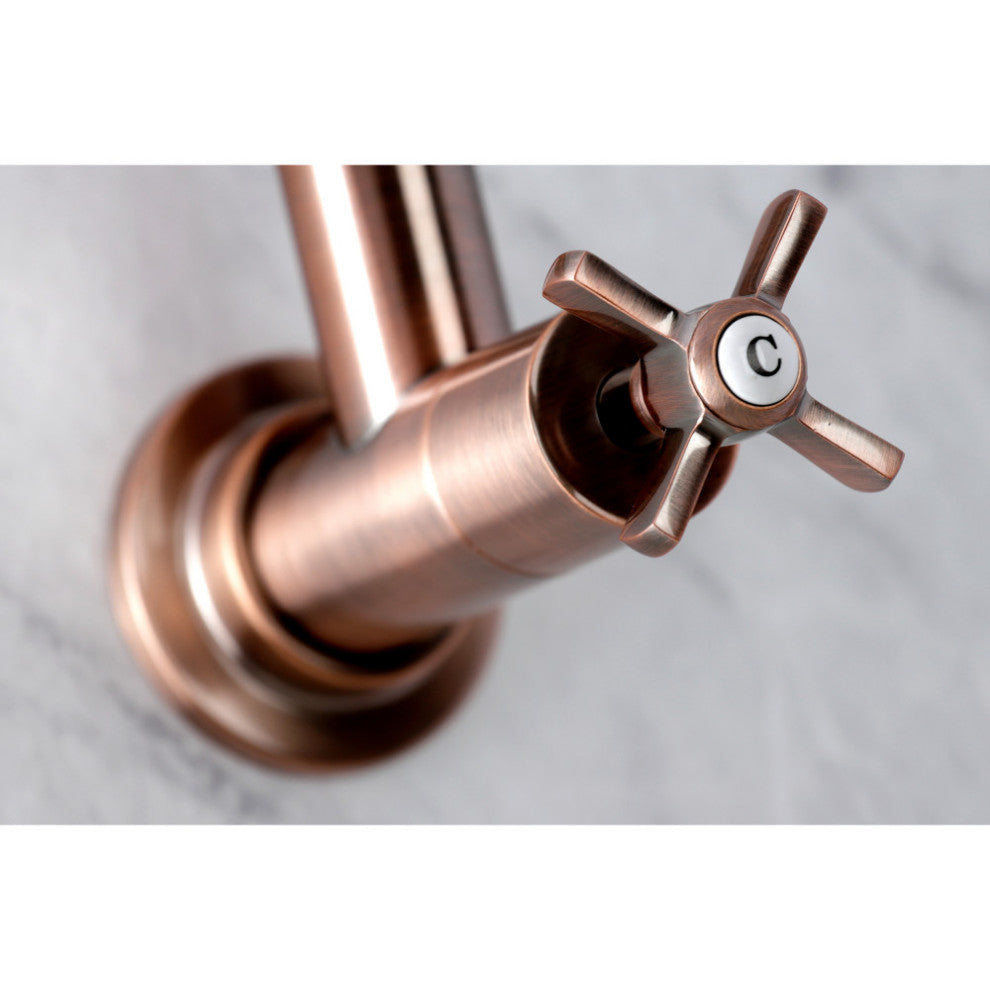 KS810ZXAC Millennium Wall Mount Pot Filler Kitchen Faucet, Antique Copper