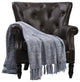 Jumbo Naga Knitted Throw Blanket, Ashley Blue, 60"x80"