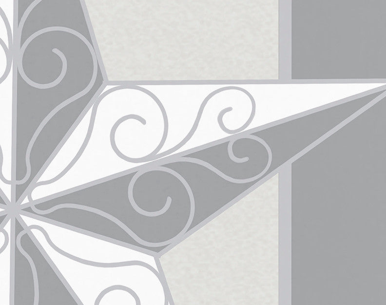 Night Star, Geometric Print Kitchen Towel, Gray , 18 x 30"