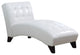 White Faux Leather Chaise Lounge Chair