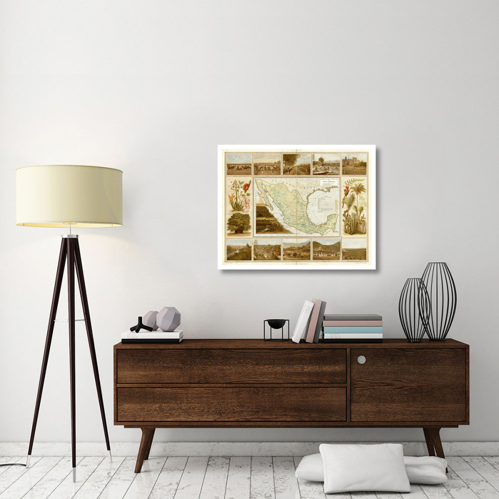 "Carta Agricola, 1885" Digital Paper Print by Antonio Garcia Cubas, 38"x30"