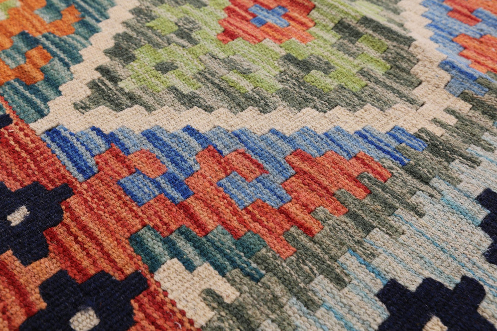 Flat Weave Kilim Reversible Wool On Wool Rug 4' 1" X 6' 0" Q9492