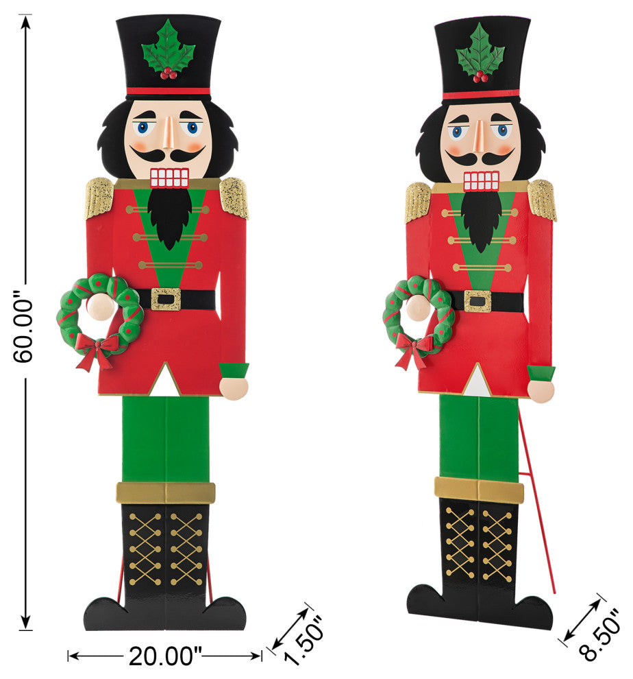 60"H Metal Nutcracker Porch Decor