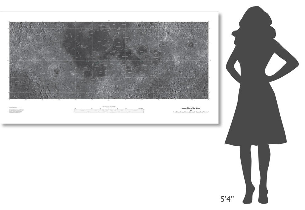 "Map of the Moon, Projection" Print by United States Geological Survey, 74"x38"
