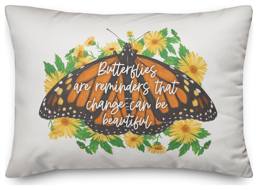 Butterflies Change Reminder 4 14x20 Spun Poly Pillow