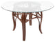 Cuba Table Base In Sienna With 48" Round Tempered Bevel Edge Glass