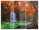 "Erawan Waterfall" Photography Glossy Metal Wall Art, 3 Panels, 36"x28"