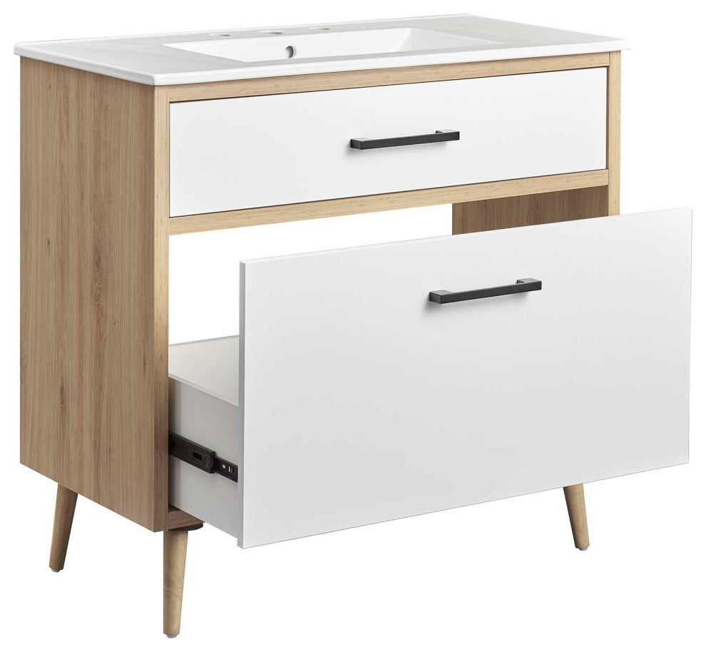 Maverick 36" Bathroom Vanity, White Oak