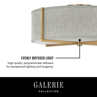 Hinkley Lighting 41708 Axis 20"W Galerie Semi-Flush Ceiling - Heritage Brass