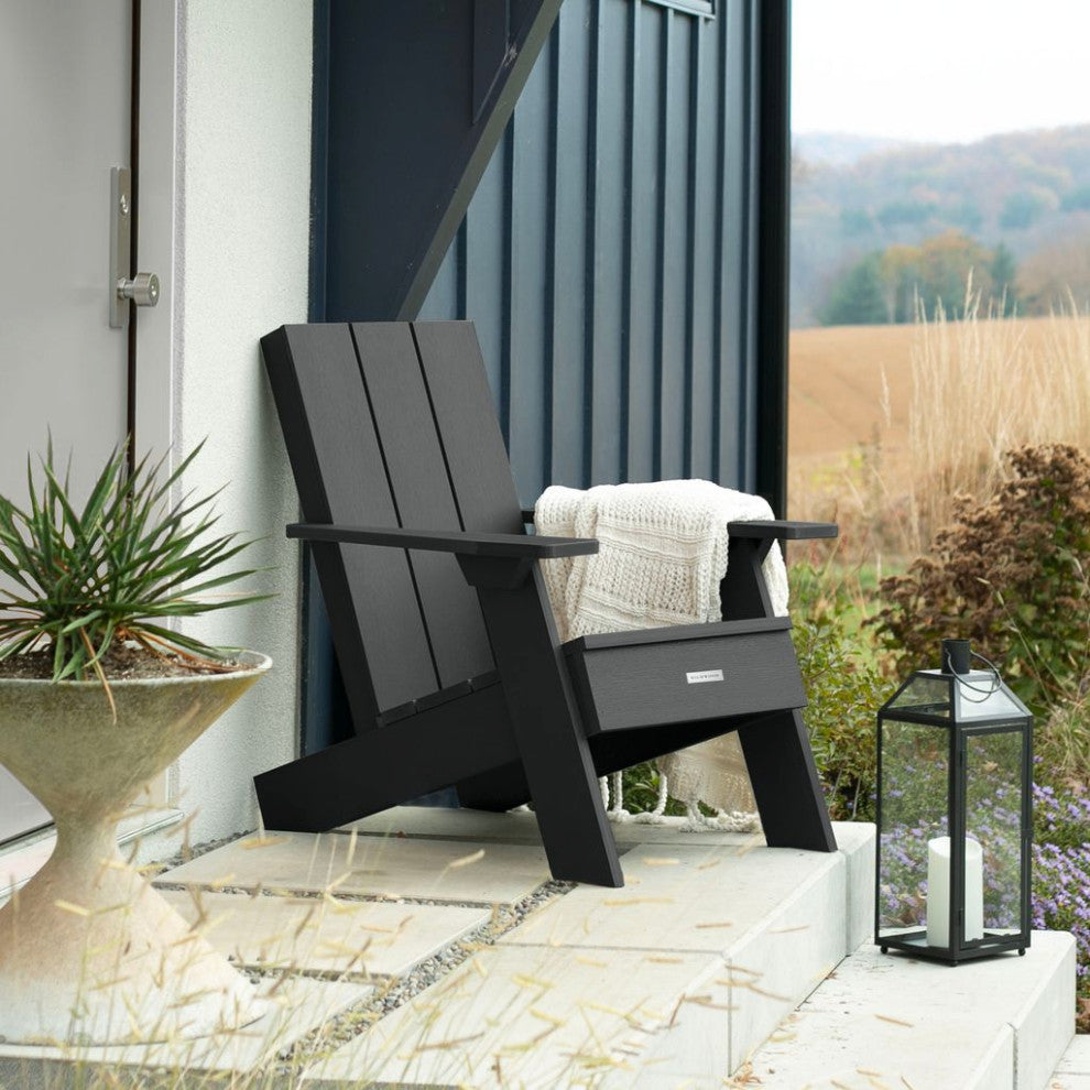 Italica Modern Adirondack Chair, Black