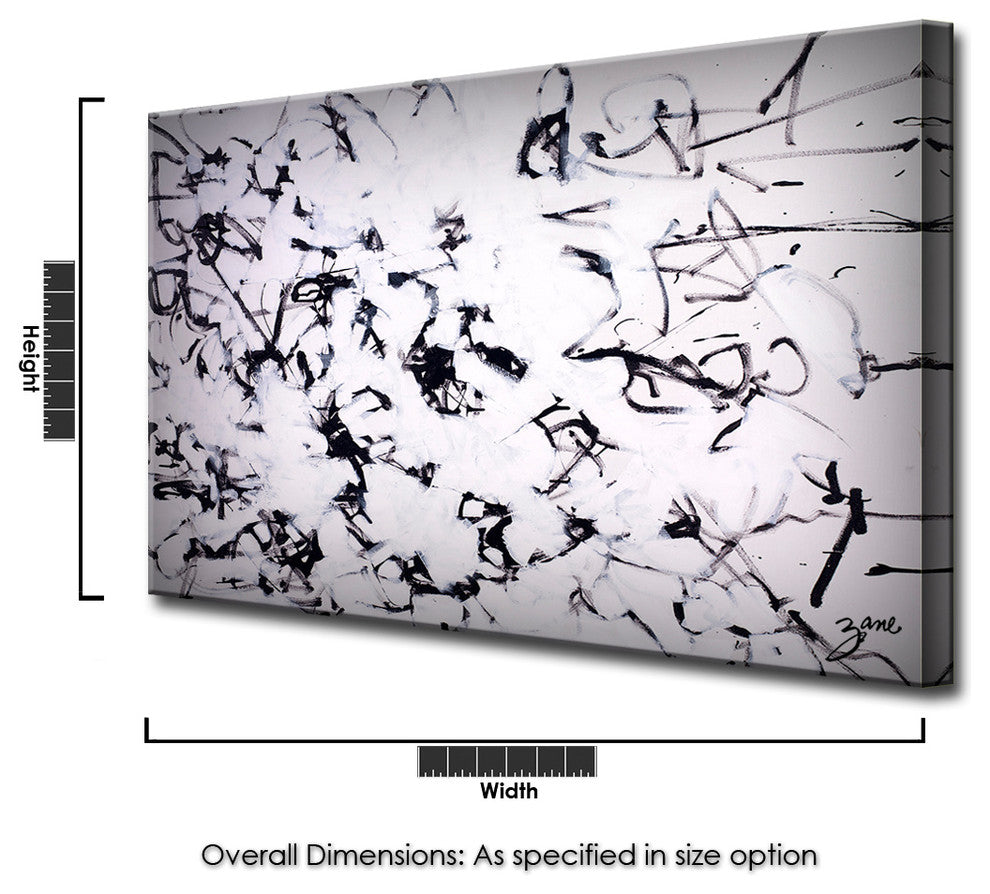 Black and White' Abstract Canvas Wall Art, 16"x20