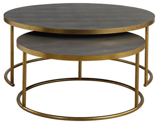 Uttermost 50080 Aragon 2 Piece MDF and Metal Table Set - Antique Burnished