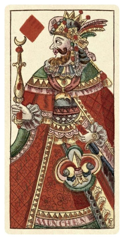 "King of Diamonds (Bauern Hochzeit Deck)" Paper Art, 20"x38"