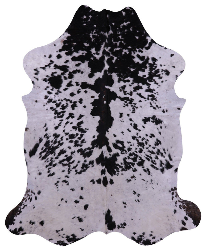 7' 5" X 6' 3" Salt and Pepper Natural Cowhide Rug C2325