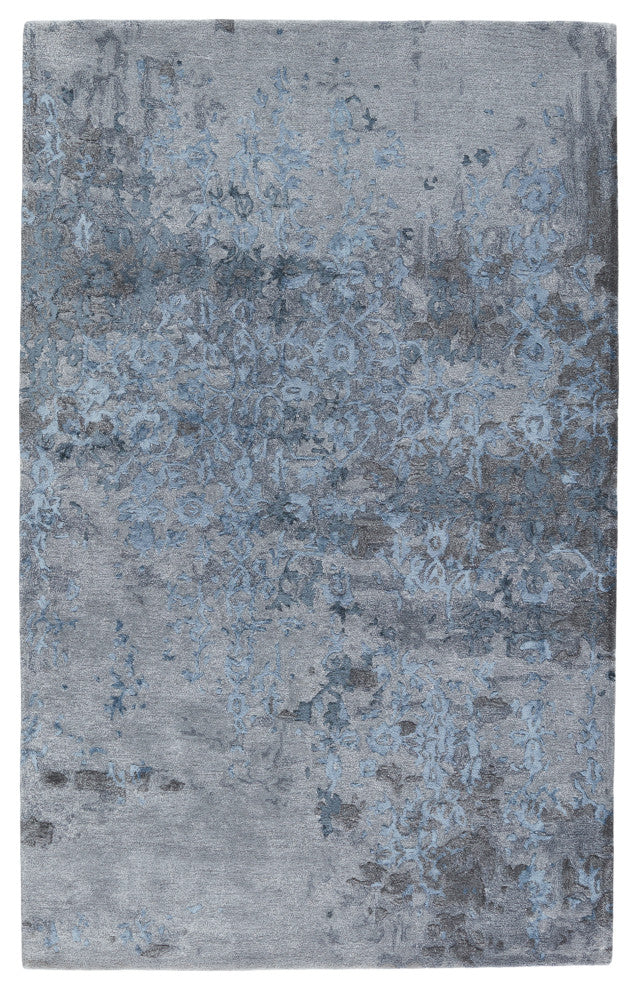 Ballare Handmade Abstract Blue/ Gray Area Rug 9'X12'