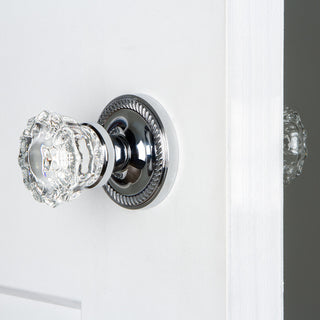 Single Rope Rosette With Crystal Knob, Oil-Rubbed Bronze, Bright Chrome, Double