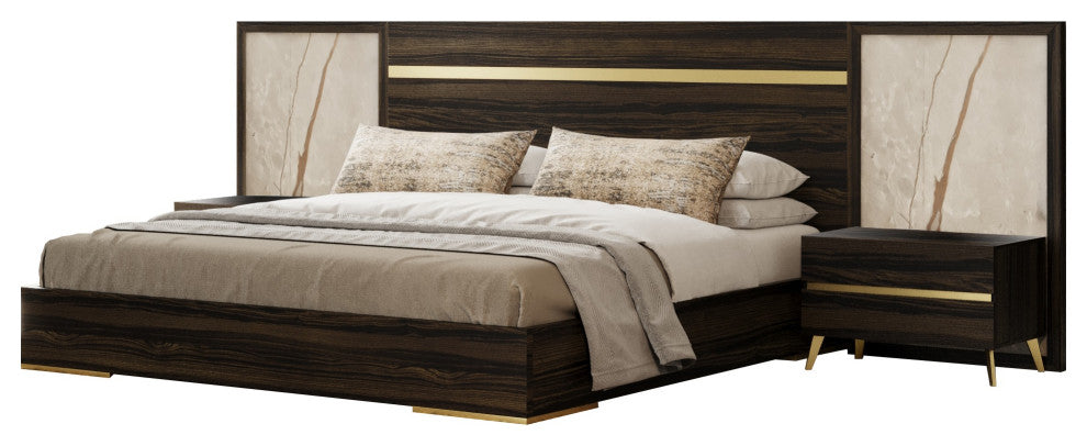 Nova Domus Velondra, Modern Eucalypto + Marble Bedroom Set, Queen