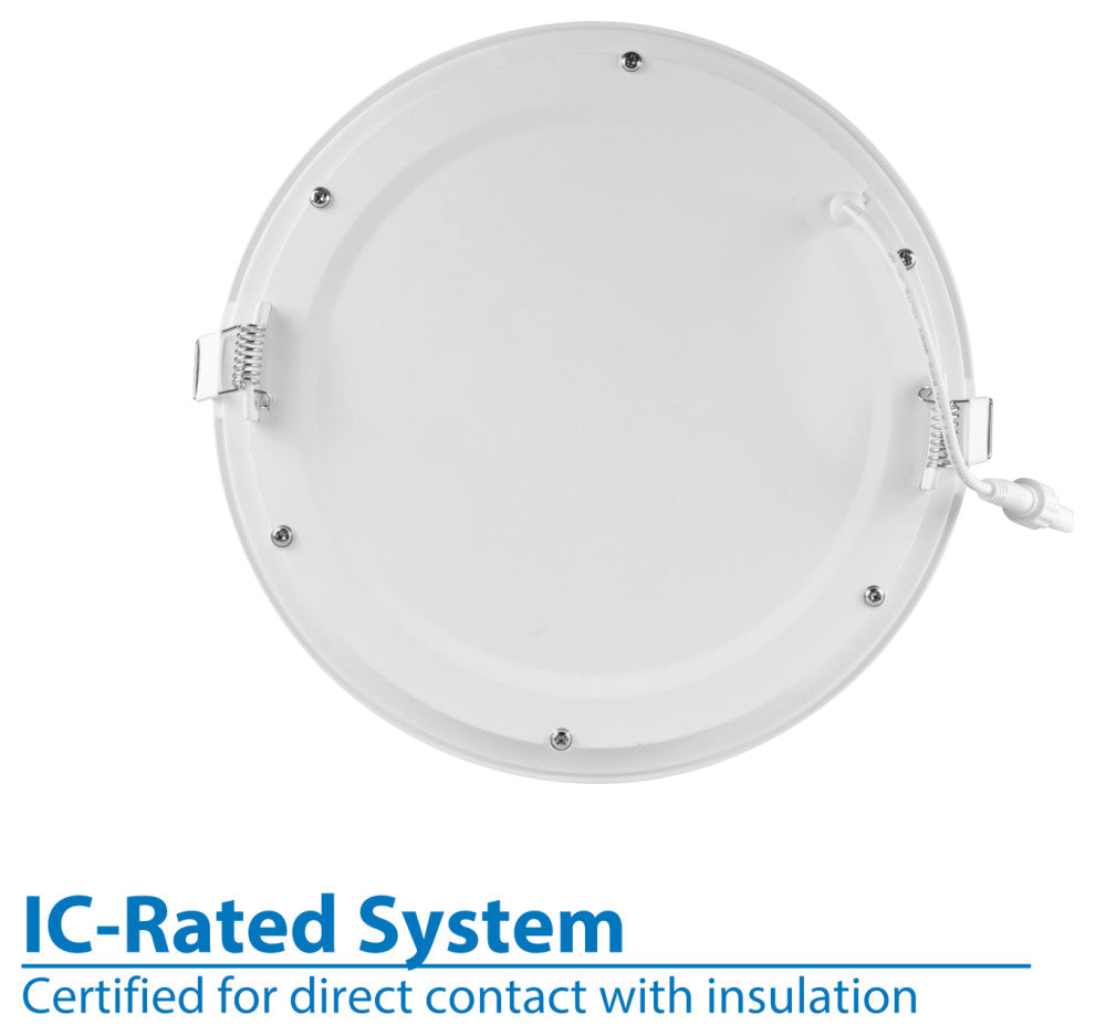 REL Series 8" Round White Canless LED Downlight, 2700K
