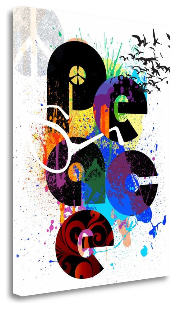 "Peace Love Happiness" By Jim Baldwin, Giclee Print on Gallery Wrap Canvas
