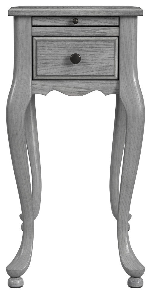 Croydon One Drawer with Pullout Side Table, Powder Gray