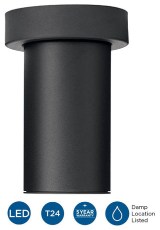 3" Black Surface Mount Modern Adjustable LED Cylinder