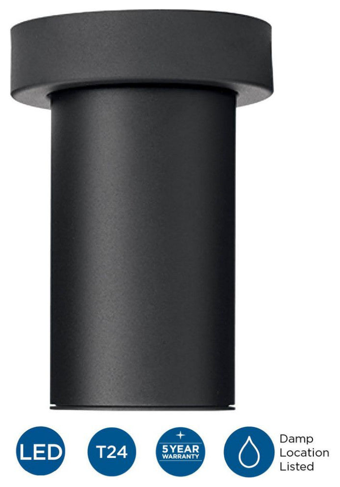 3" Black Surface Mount Modern Adjustable LED Cylinder